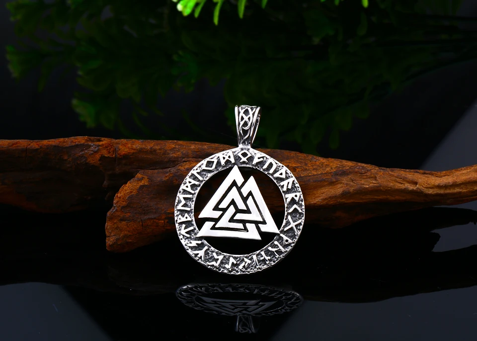 Beier lavic Norway Valknut языческий амулет кулон для мужчин ожерелье скандинавский Викинг ювелирные изделия символ Одина норвежский викинг воин
