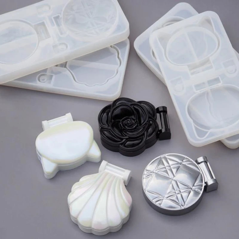 

DIY Crystal Makeup Mirror Shell Mirror Cat Diamond Rose Makeup Mirror Folding Mirror Silicone Epoxy Mould UV Resin Molds