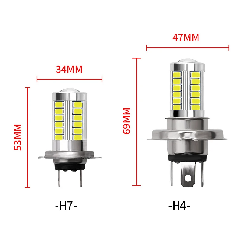 Светодиодные противотуманные фары H8/H11 2 шт. белые лампы 12 В HB4 9006 HB3 9005 H4 H7 задние s