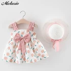 Melario Одежда для маленьких девочек 2019 г ., комплект одежды наряд для маленьких девочек летняя пляжная одежда в стиле бохо для малышей Топы + штаны + шапка