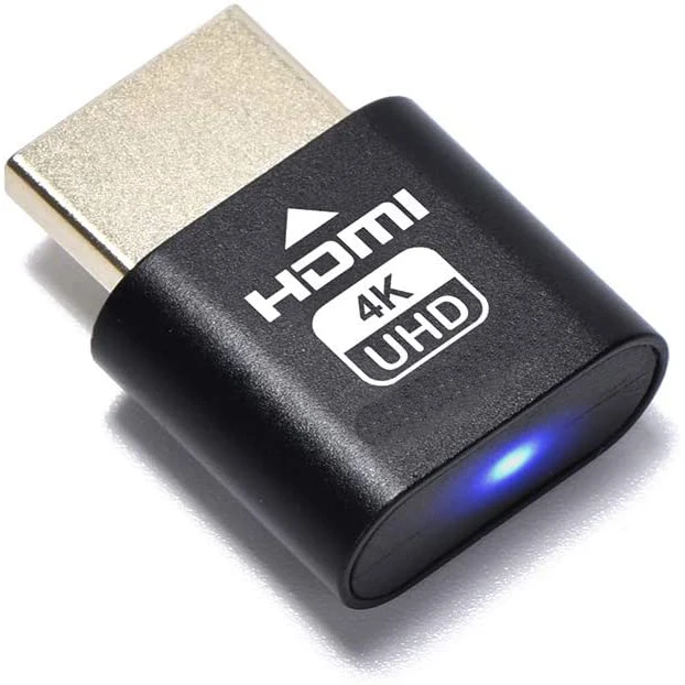 

HDMI Dummy Plug HDMI Virtual Display Headless Ghost Display Emulator 4K DDC EDID Dummy Emulator Adapter For Bitcoin Mining