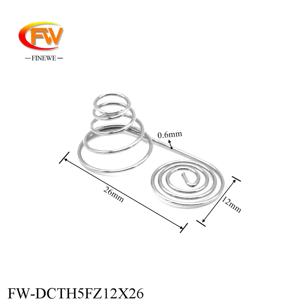 

FINEWE 0.6mm Battery Contact Spring/AA AAA Battery Spring Contact 12x26mm Spring Coil Conical Comprerssion Spring Custom