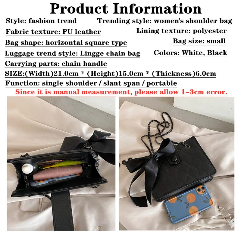 

Black Diamond Vintage Leather Shoulder Bag Women Fashion Bag 2021 Chain Square Crossbody Bags For Women Luxury Designer Handbag