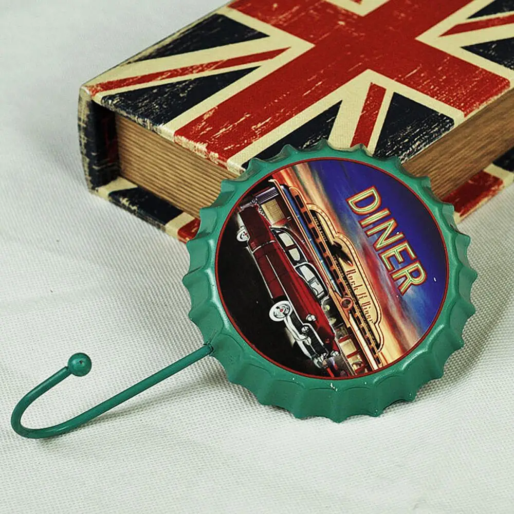 

Креативная вешалка для ключей, крючок в стиле ретро, металлический настенный крючок для крышки бутылки пива, украшение для бара, паба, подск...