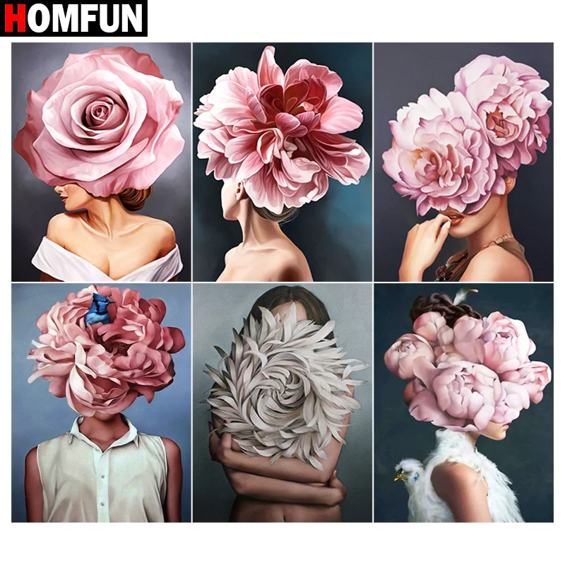 

Алмазная живопись HOMFUN «сделай сам», картина «цветок», полная выкладка, квадратная, круглая, 5D, вышивка крестиком, украшение для дома