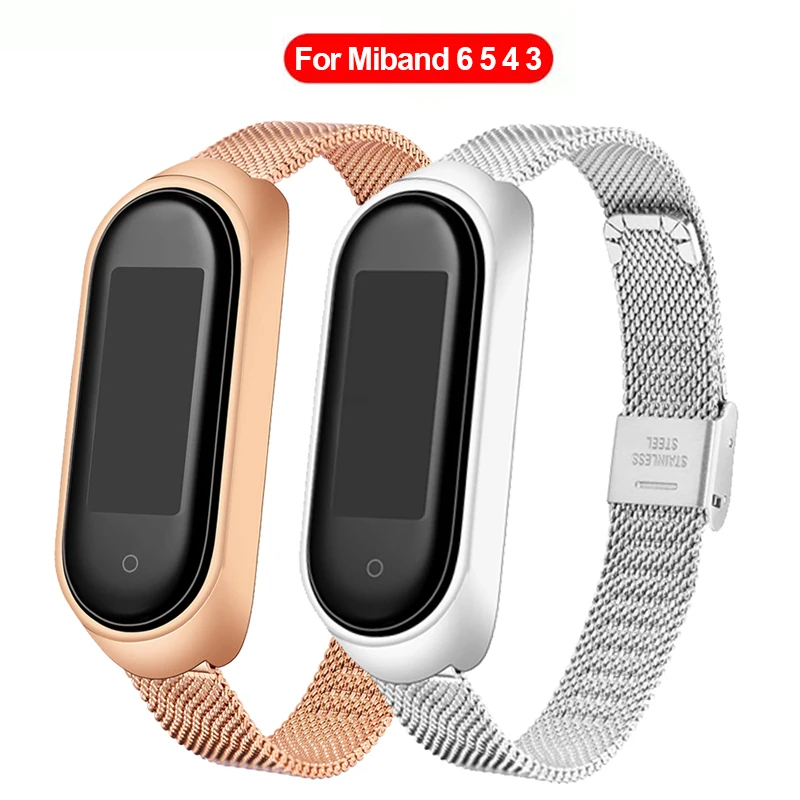 Металлический ремешок для Xiaomi Mi Band 6 4 3 5 сменный наручный браслет из нержавеющей