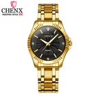Женские модные дизайнерские кварцевые часы CHENXI стразы, женские наручные часы из нержавеющей стали, роскошные часы, женские золотые часы