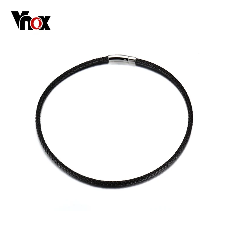 Vnox классический черный Пояса из натуральной кожи колье Цепочки и ожерелья 18/20/22