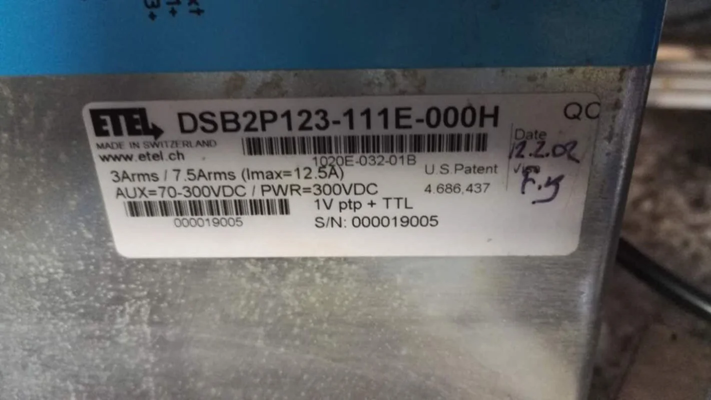 

DSB2P123-111E-000H ETEL Digital Servo Amplifier / Driver Used
