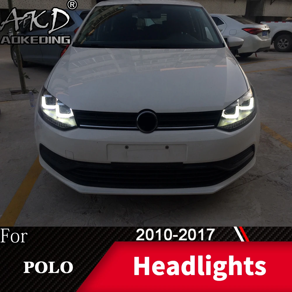 Фара для автомобиля VW POLO 2010- Polo головной светильник s противотуманный светильник s дневной ходовой светильник DRL H7 светодиодный Биксеноновая лампа автомобильные аксессуары