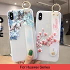 Мягкий силиконовый чехол с цветочным рисунком и ремешком на запястье для телефона Huawei P30 P20 P10 Mate Honor 7A 10 20 30 Nova 5 5i 4 3 3i Pro Lite, чехол-подставка
