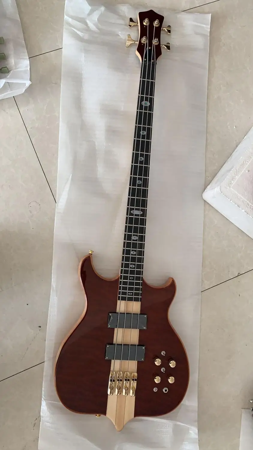 Оптовая продажа Гитары Новое поступление 4 бас электрическая гитара с через шею