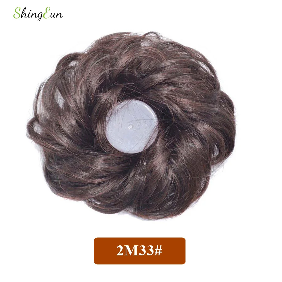 Грязные резинки для волос булочка наращивания вьющиеся волосы парик женщин Updo