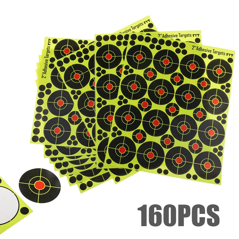 

Florescent Target Shooting Stickers Kit Sports High Visibility 160PCS Replacement Splatter