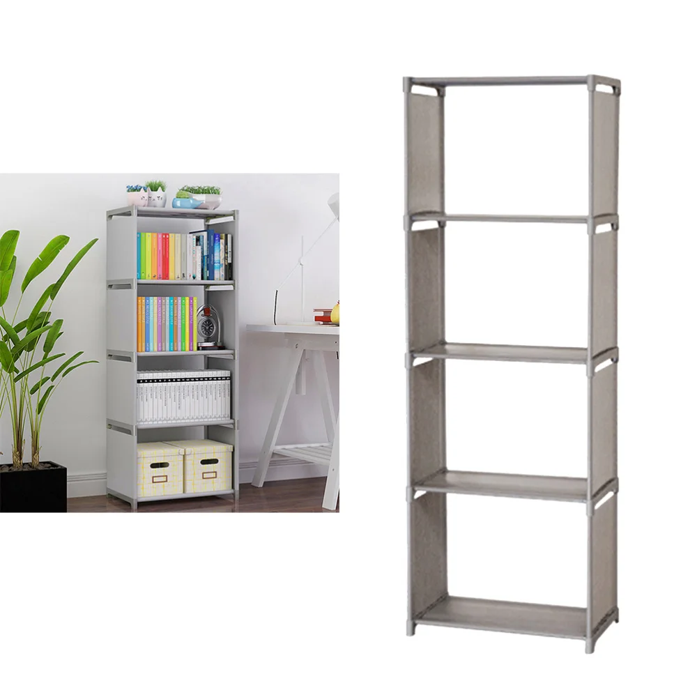 

Bookshelf Shelf Rack Storage Rack Magazine Rack Bookcase Shelving Display Shelves Storage Unit PP and Non-woven Fabric Shelf (Fi
