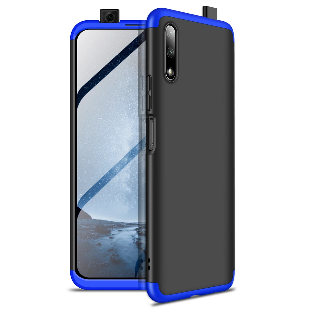 Black blue Для Honor 9X 8X чехол для Honor 20 8A Pro 8C 10 Lite 10i 20i 360 градусов Полная защита чехол для huawei P Smart Plus задний Чехол - Цвет: Black blue