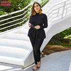 Женский слитный купальник, черный купальный костюм с длинным рукавом, в мусульманском стиле