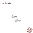 Ла Monada серьги-гвоздики для женщин 925 стерлингового серебра Клевер женщина серьги гайка завод Серебро 925 серьги ювелирных изделий