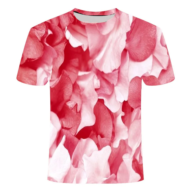 

2021 Summer Men's Rose Flower 3D Printing Men T-shirt Fashion Summer Short-Sleeved Men's Casual Comfortable 3DT shirt Rose