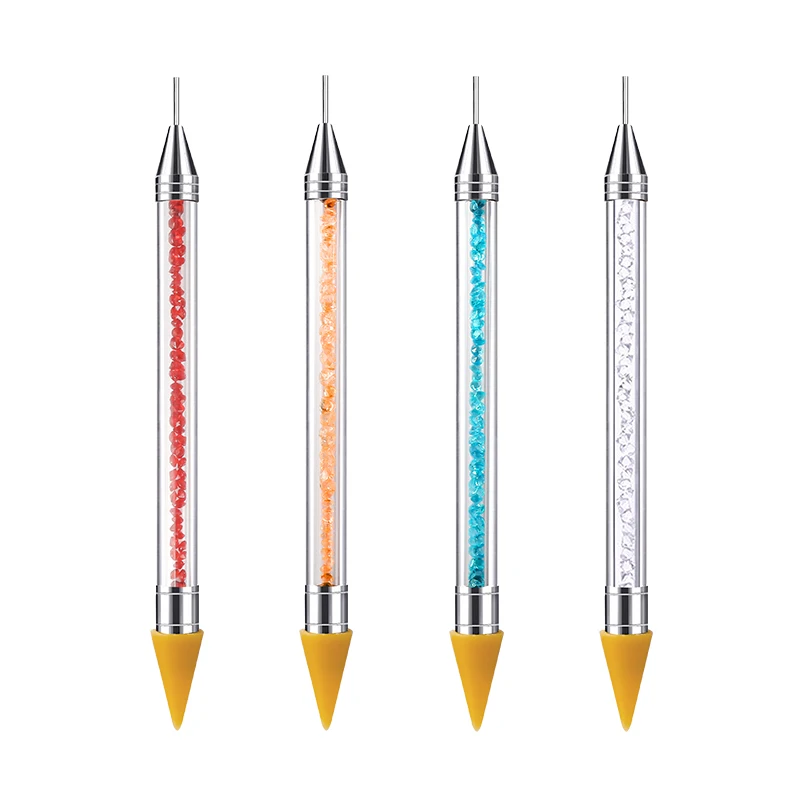 

2 Mode Nail Art Acrylic Point Flower Double Head Diamond Embroidery Drill Dot Painting Pen Rhinestone Picker Crystal Handle Tool