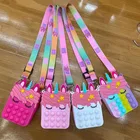 Новинка, силиконовая сумка через плечо с единорогом для снятия стресса, маленькая сумка через плечо для детей