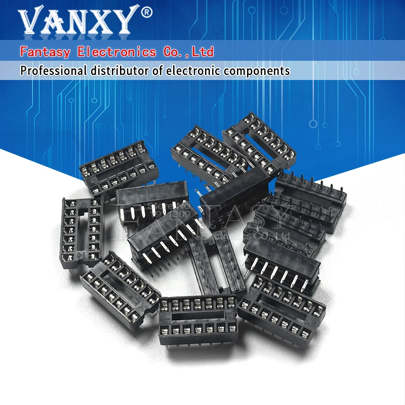 10PCS IC Sockets DIP6 DIP8 DIP14 DIP16 DIP18 DIP20 DIP28 DIP40 pins Connector DIP Socket 6 8 14 16 18 20 24 28 40 pin