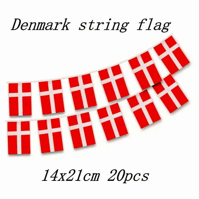 ZXZ Дания флаги с флажками 20 шт. 5 М Перьевая лента danmark баннеры празднивечерние