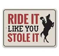lenrius new metal tin sign ride it like you stole it metal tin sign for wall decor 8x12 inch