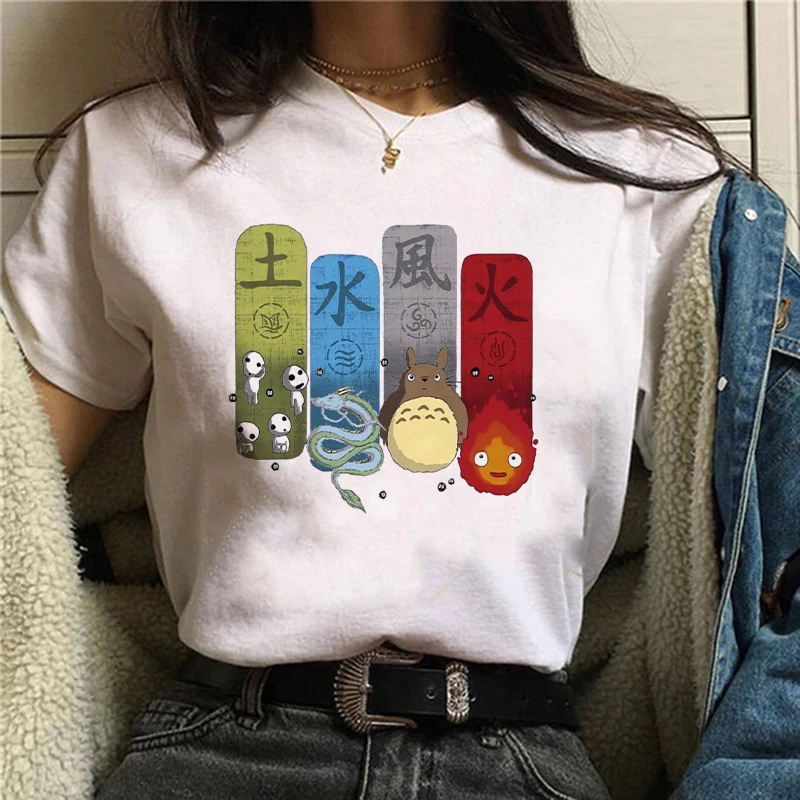 

Woman tshirts Totoro Harajuku Summer anime Fashion Print Cartoon Tops harry femme t-shirts Female New Casual T-Shirt