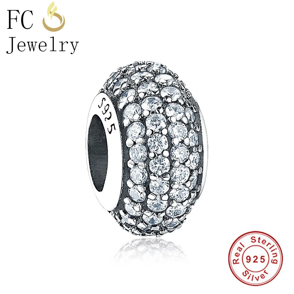 FC Jewelry подходит для брендового браслета 925 пробы серебристые бусины из микро
