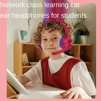cat ear mounted wireless bluetooth headset cute cartoon glow folding stereo childrens learning headphone factory