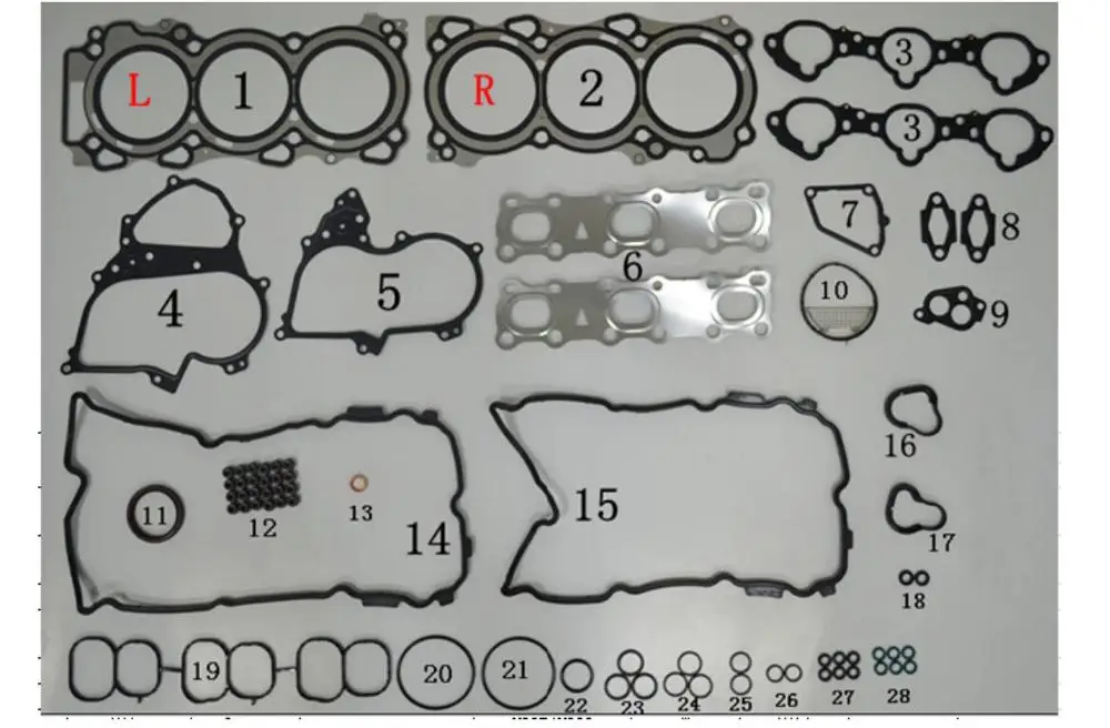 

Full engine cylinder head gasket set forNissan INFINITI 350Z G35 TEANA Q50 Q70 EX35 FX35 VQ35HR 3.5L V6 petrol engine