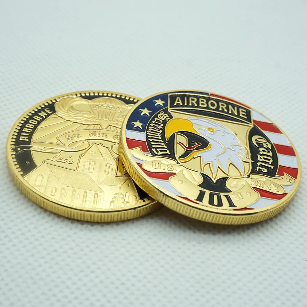 

5pcs/lot 1 OZ Gold Pltaed Coin USA 101st Airborne Division Souvenir Metal Gift Challenge Coins Collection free shipping