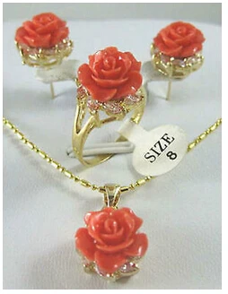 Горячая Распродажа Новинка-красивая золотая пластина розовый коралл