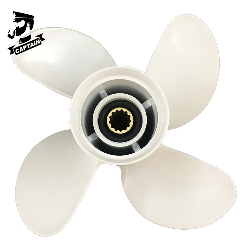 

10 3/8x13 Propeller Fit Yamaha Outboard Engines 25HP 30HP 40HP 48HP F40 F50 50HP 55HP 60HP 13 Tooth Spline RH 4 Blade