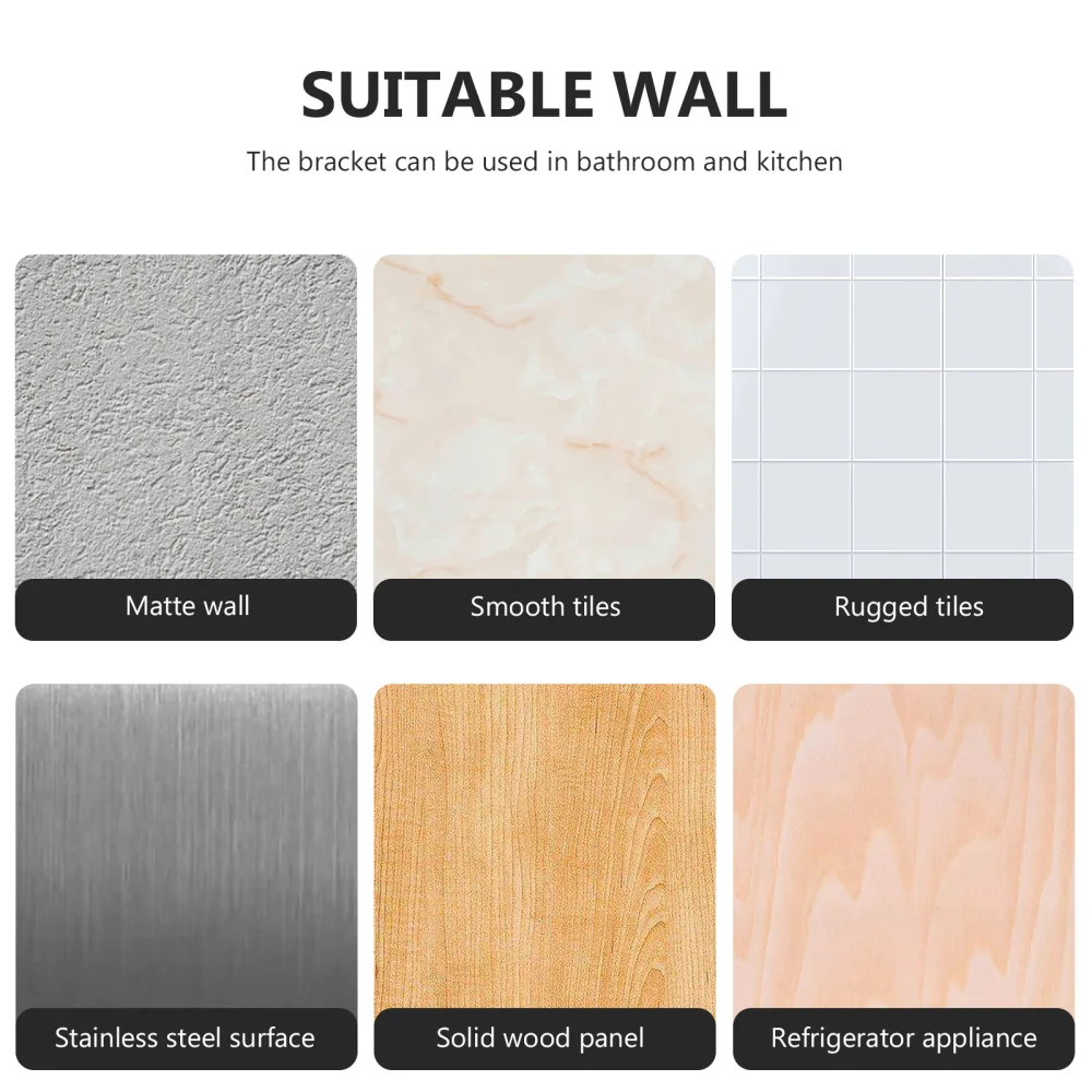 

1Pc Towel Magnetic Rack Punch Free Rack Multifunctional Storage Rack (Black)