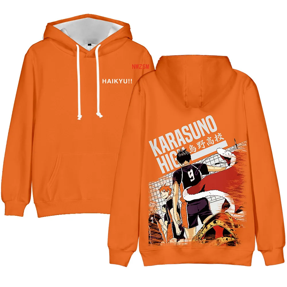 

Японский Аниме Haikyuu Cosplay Костюм Karasuno High School волейбольный клуб Hinata Shoyo Kageyama Tobio унисекс 3D Толстовка с капюшоном