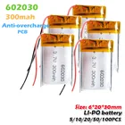 602030 3,7 V 300mAh литиевая полимерная аккумуляторная батарея для MP4 Bluetooth-динамика тахографа умные часы селфи-палка Li-Po Cell