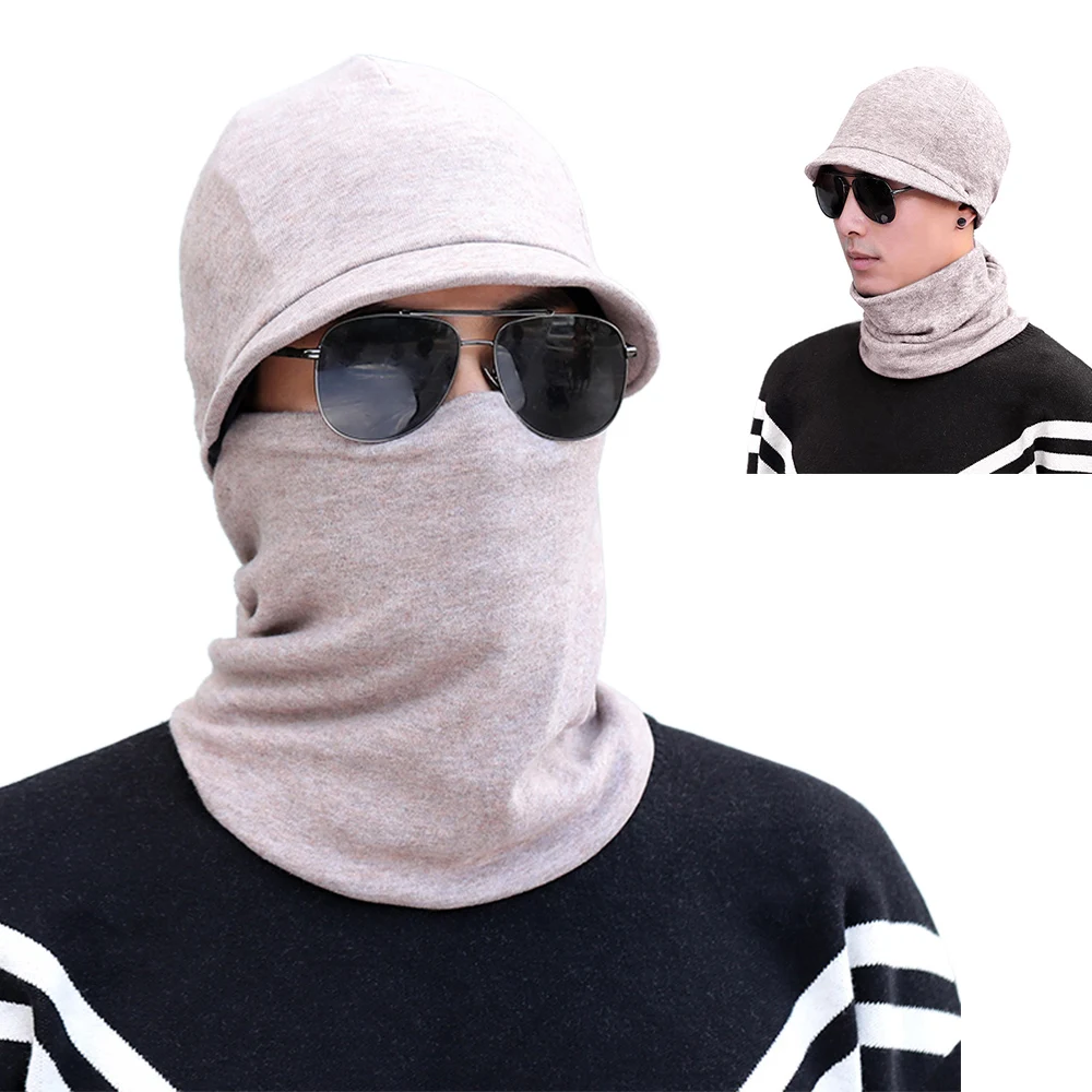 Мужская теплая зимняя шапка маска для лица холодной погоды Обложка шейный шарф