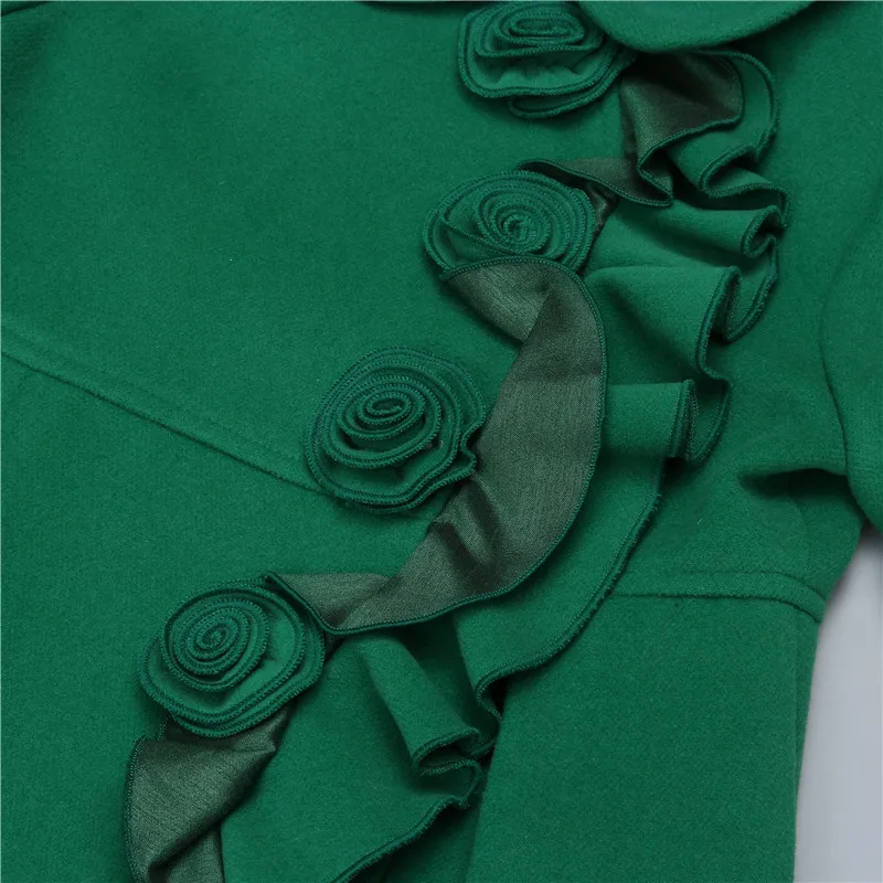 Осенне-зимнее теплое зеленое пальто для девочек весенняя одежда верхняя детские