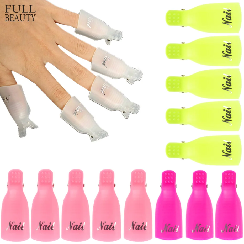 10 шт. пластиковые зажимы для снятия гель лака ногтей|Жидкость лака| |