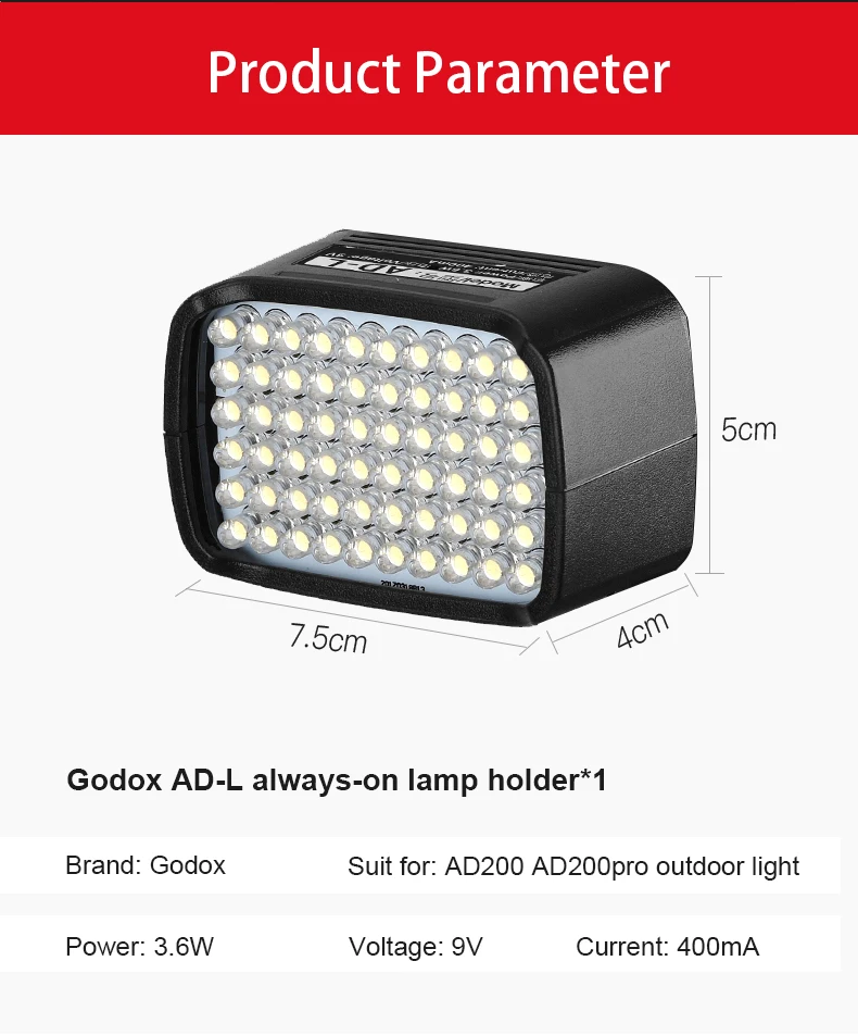 Портативный карманный светильник Godox AD200 светодиодный для улицы 60 шт.|flash portable|outdoor