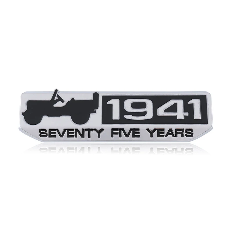 Silver 1941 Эмблема для Jeep Wrangler Компас Grand Cherokee Patriot Renegade Commander 75th Юбилей боковые зеркала автомобиля Fender хвост Стикеры - Название цвета: Silver