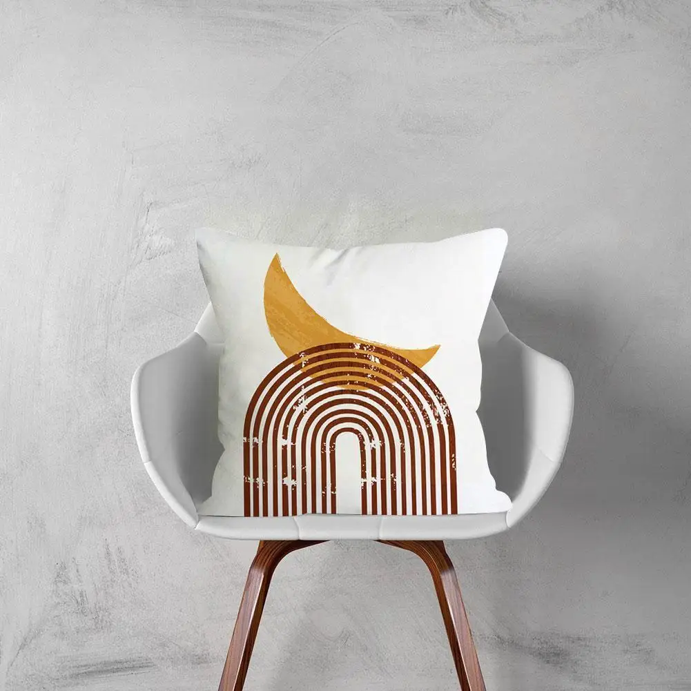 

Modern Abstract Art Pillowcase Peach Skin Geometry Print Cushion Cover Plants Covers Decorative Pillow X2T8 Throw Z8C3