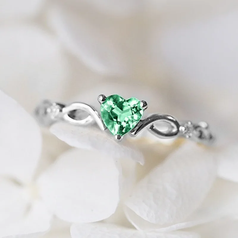 

2021 Fashion Heart Rings For Women Trendy Korean Zircon Stone Inlaid Zinc Alloy Metal Rings Charm Girl Party Wedding Bands