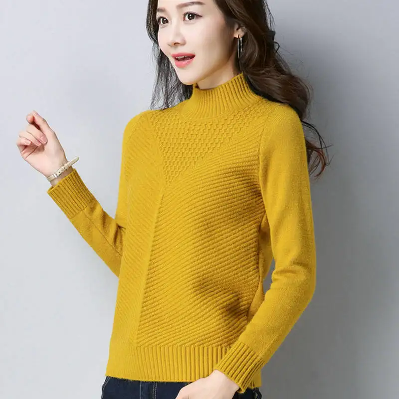 Slimming Knitted Pullover Sweater Fashion Turtleneck Warm Winter Clothes Women Plus Size Loose Cashmere | Женская одежда
