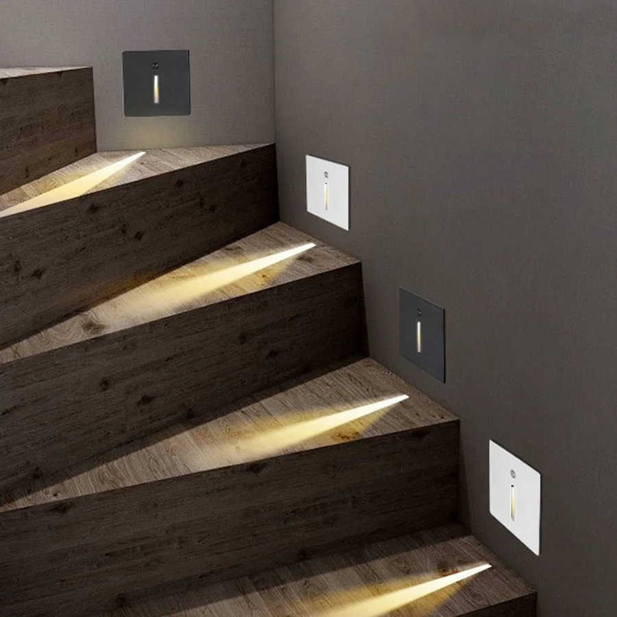 

3W PIR Motion Sensor Led Stairs Light Outdoor Stairway Hallway Corner Step Light Corridor Wall Lights Waterproof Staircase Lamp
