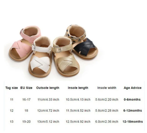 

0-18M Summer Fashion Newborn Infant Baby Girls Sandals Prewalker Non-slip PU Leather Shoes