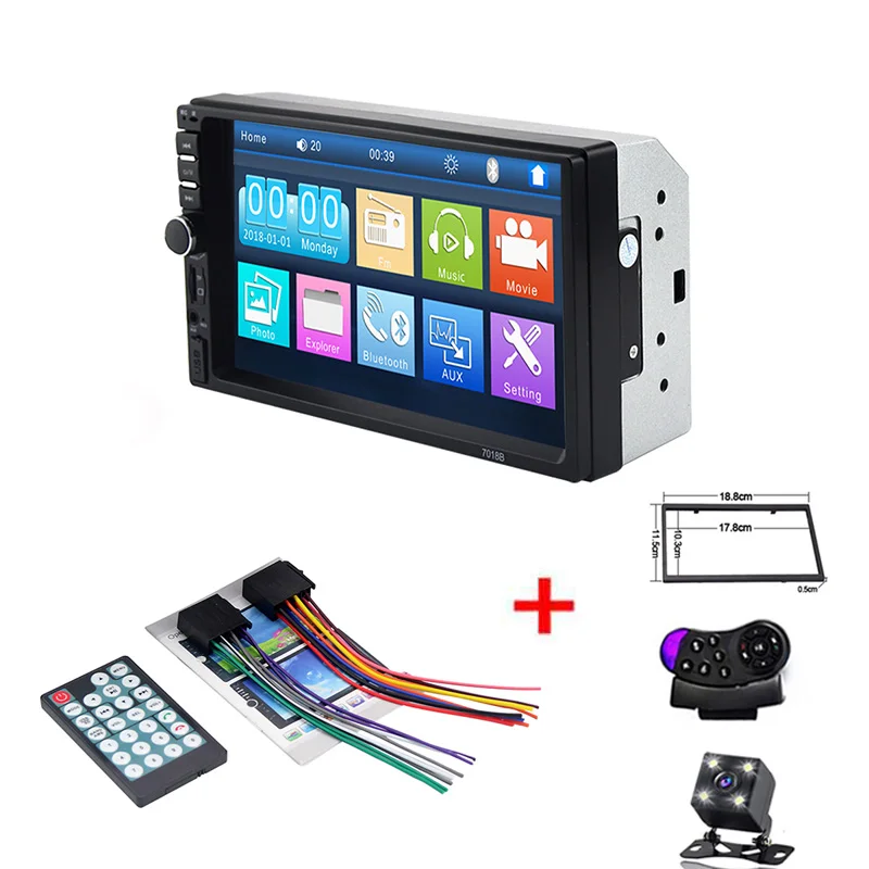 frame control camera Автомагнитола 2 Din Mp5 плеер Bluetooth Handsfree сенсорный экран авто радио обратное изображение поддержка камеры заднего вида Mirrorlink 7018b - Цвет: frame control camera