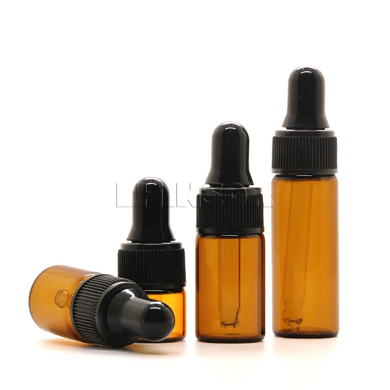 100 шт./лот 1 мл 2 3 5 янтарная Тонкая Стеклянная бутылка Doterra флаконы эфирного масла